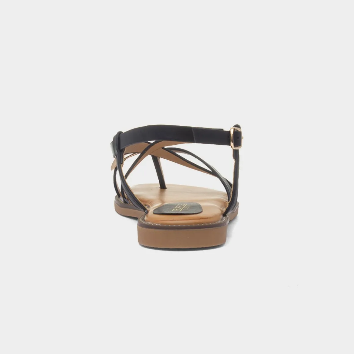 Truffle Aelia Womens Black Toe Post Sandal