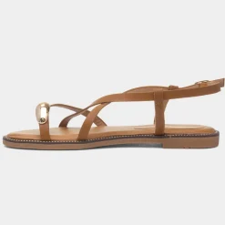 Truffle Aelia Womens Tan Toe Post Sandal