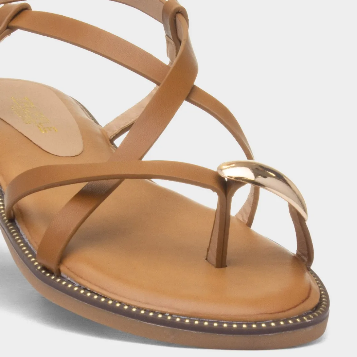 Truffle Aelia Womens Tan Toe Post Sandal