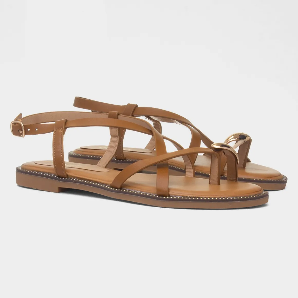 Truffle Aelia Womens Tan Toe Post Sandal