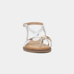 Truffle Aelia Womens White Toe Post Sandal