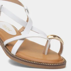 Truffle Aelia Womens White Toe Post Sandal
