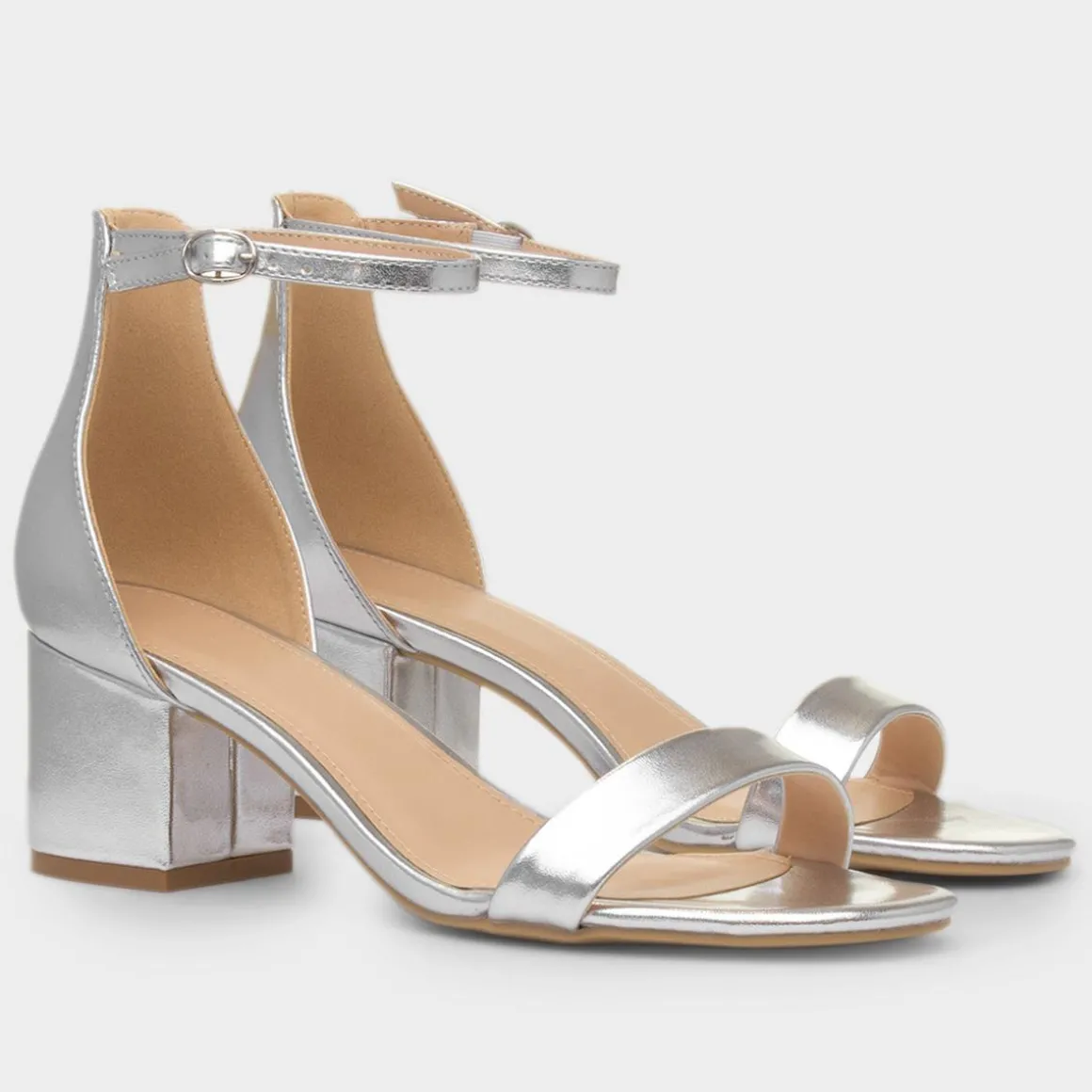 Truffle Blythe Womens Silver Heeled Sandal