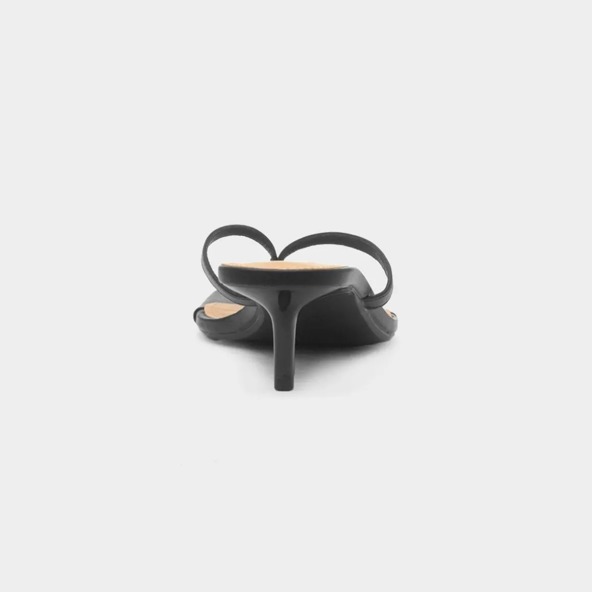 Truffle Dua Womens Black Heeled Toe Post Sandal