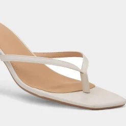 Truffle Dua Womens White Heeled Toe Post Sandal