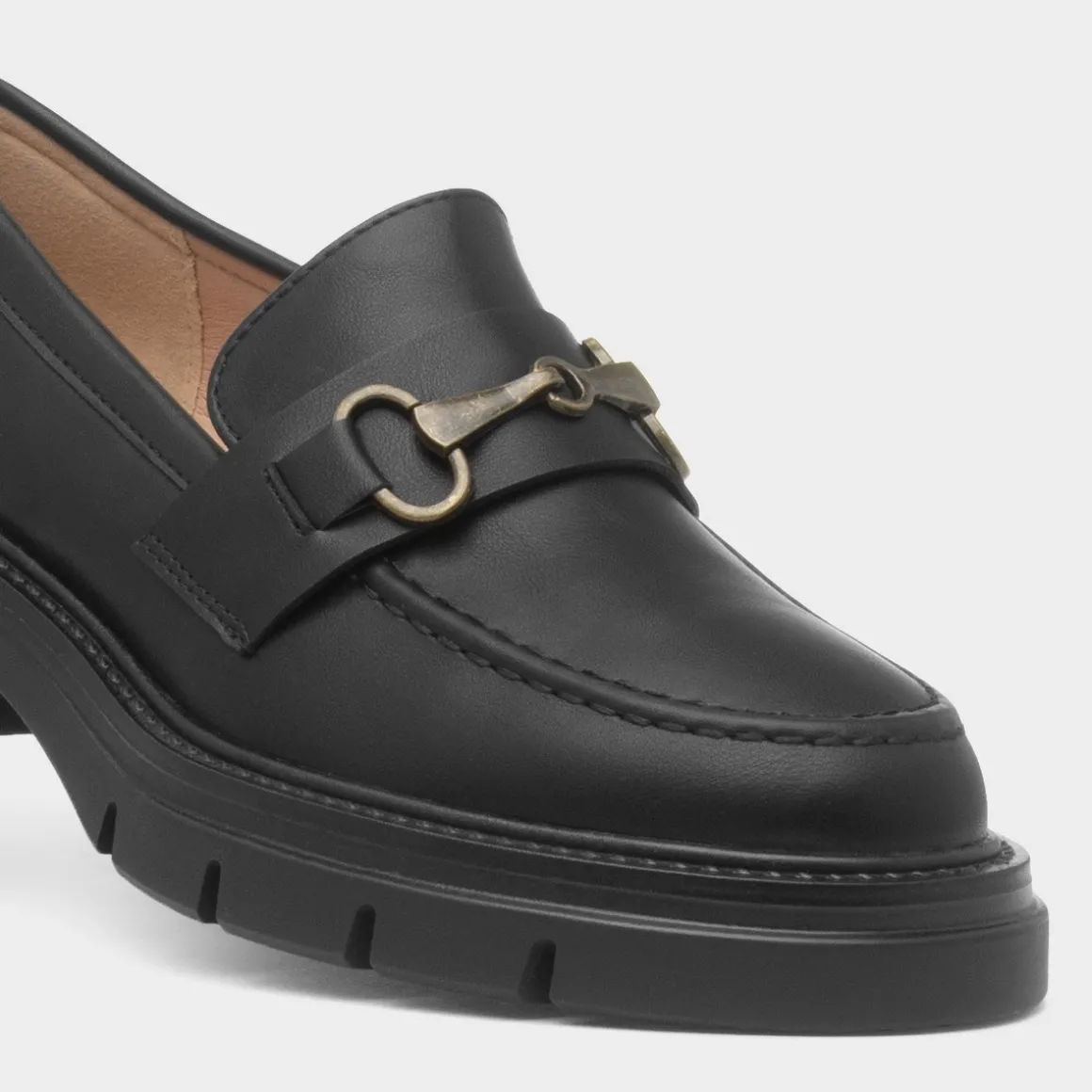 Truffle Eloise Womens Black Chunky Loafer