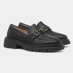 Truffle Eloise Womens Black Chunky Loafer