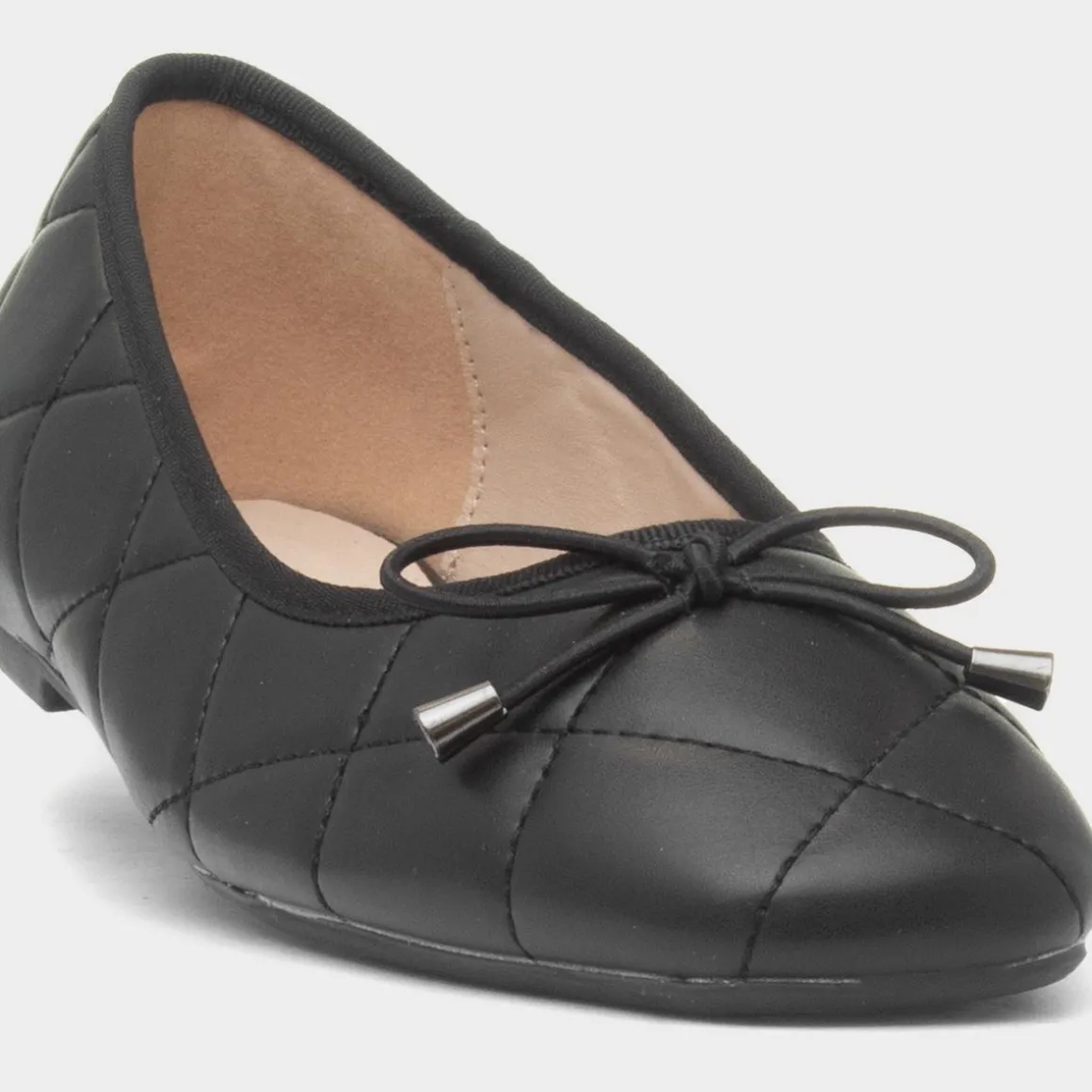 Truffle Faye Womens Black Wider Fit Ballerina