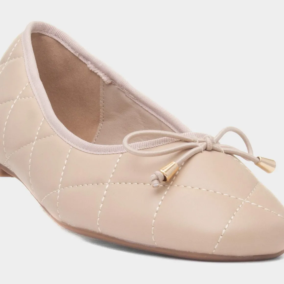 Truffle Faye Womens Nude Wider Fit Ballerina