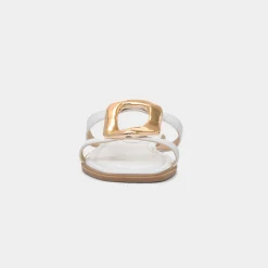 Truffle Fiona Womens White Mule Sandal