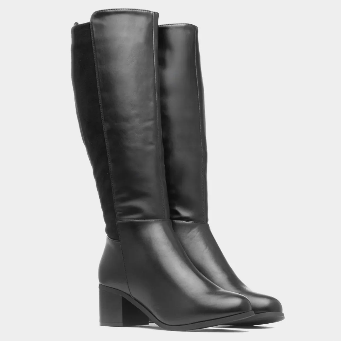 Truffle Freya Womens Black Wide Fit Knee High Boot