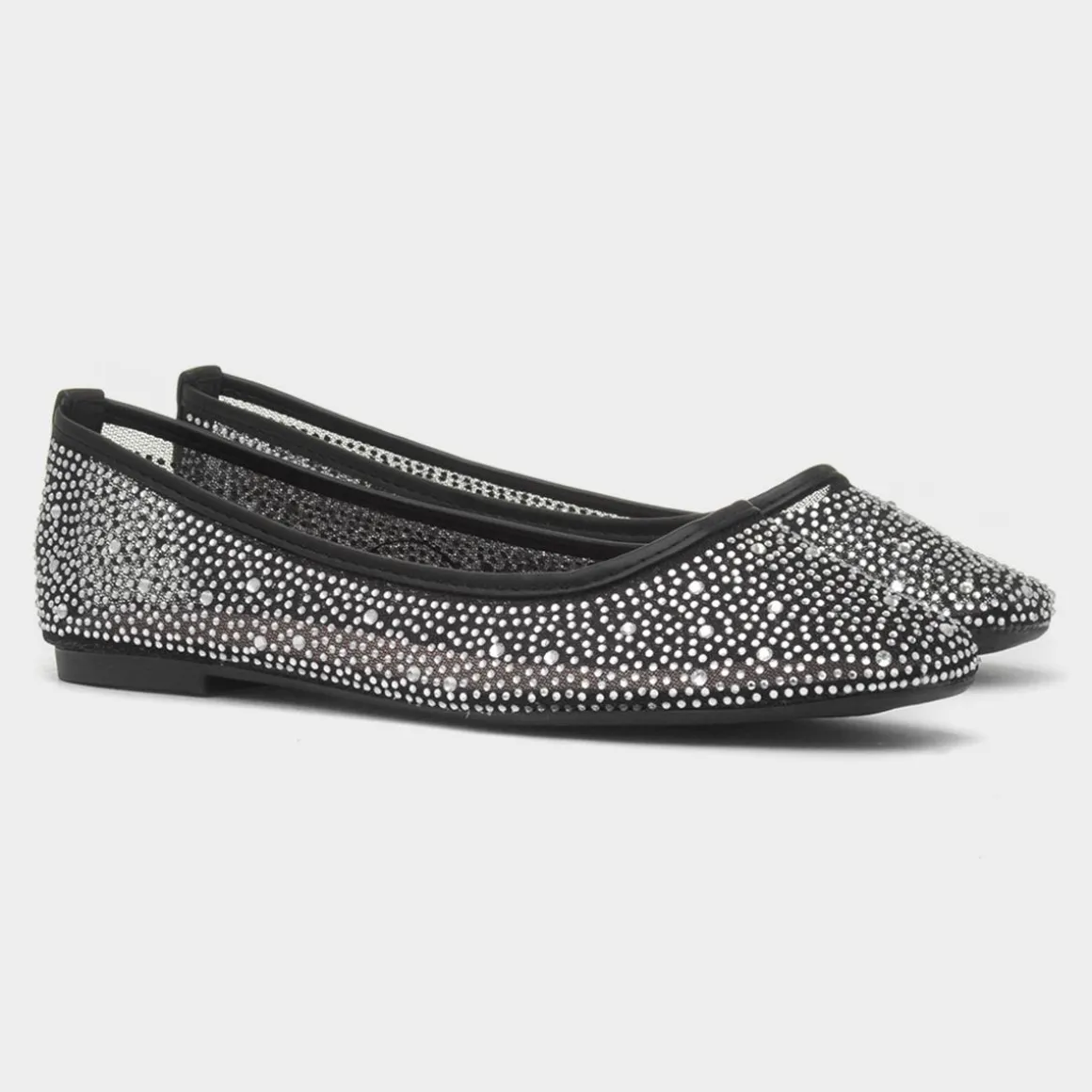 Truffle Georgia Womens Black Wider Fit Ballerina
