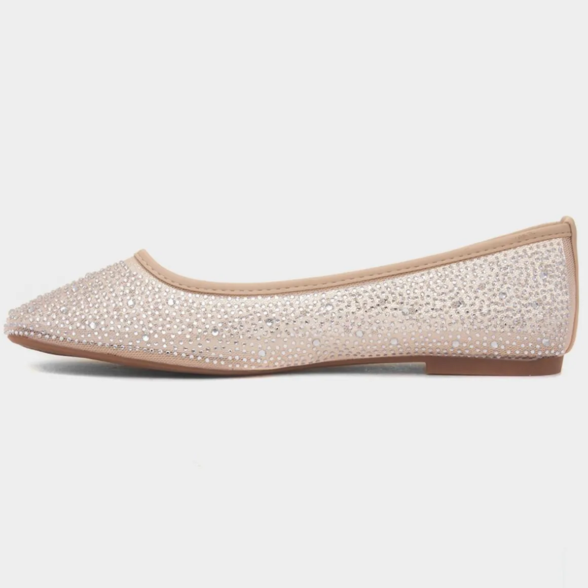 Truffle Georgia Womens Nude Wider Fit Ballerina