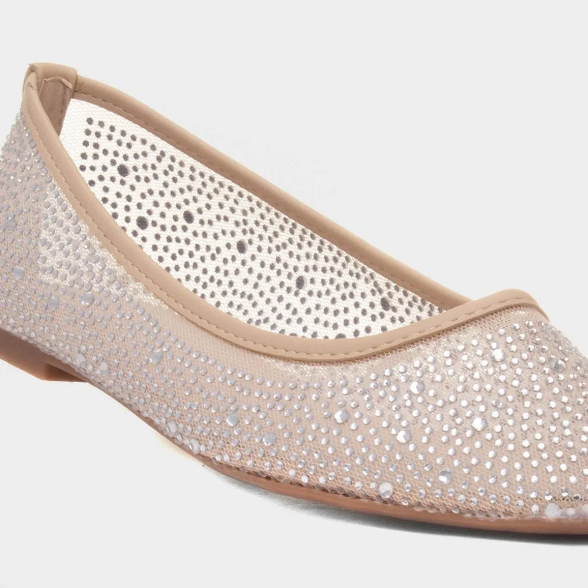 Truffle Georgia Womens Nude Wider Fit Ballerina