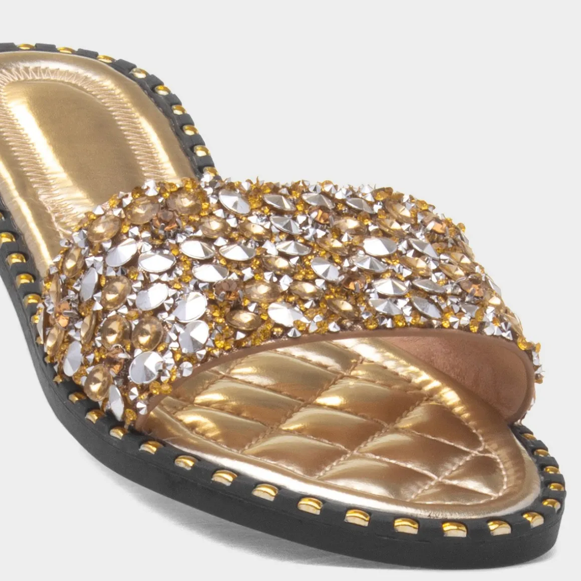 Truffle Gia Womens Gold Mule Sandal