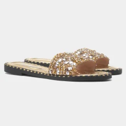 Truffle Gia Womens Gold Mule Sandal