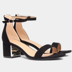 Truffle Halla1 Womens Black Heeled Sandals