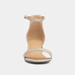 Truffle Halla Womens Gold Shimmer Heeled Sandal
