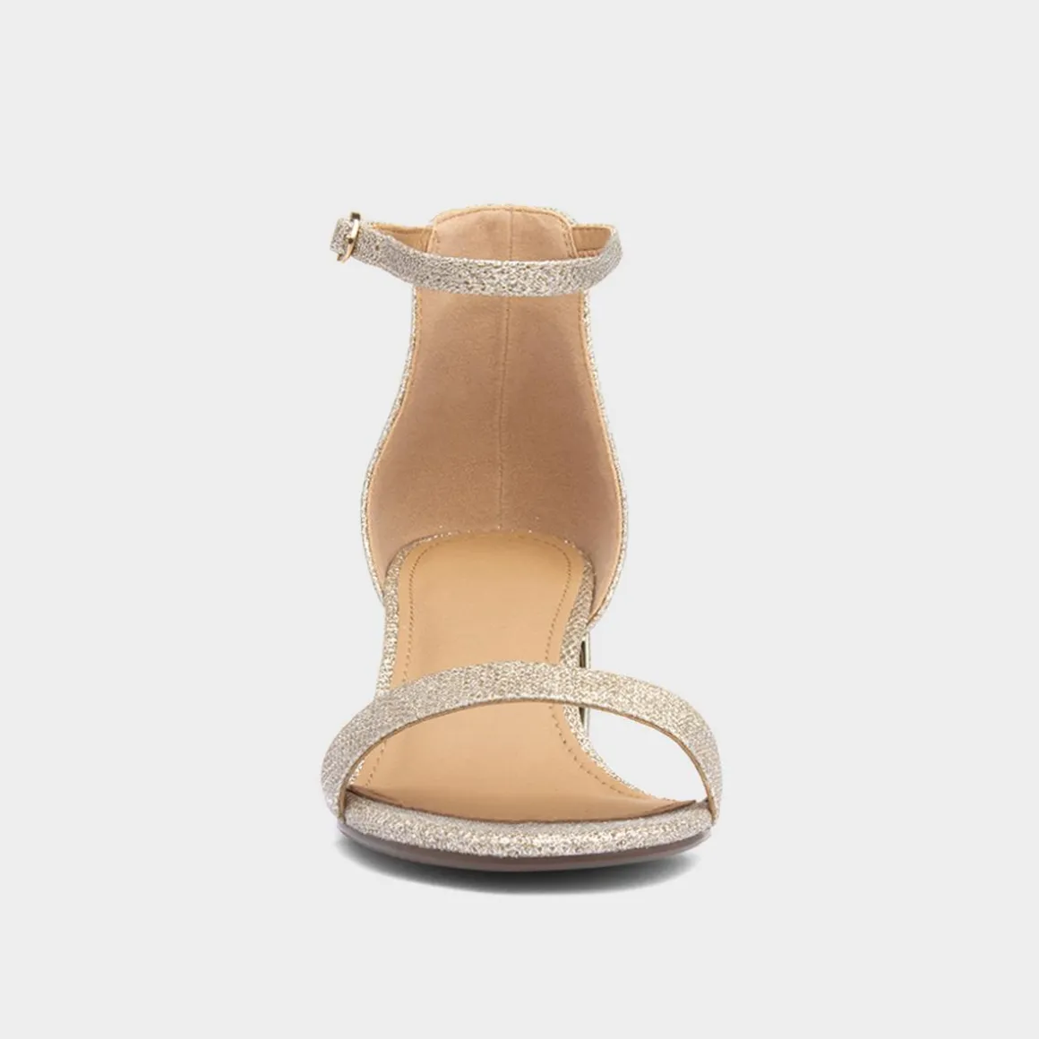 Truffle Halla Womens Gold Shimmer Heeled Sandal