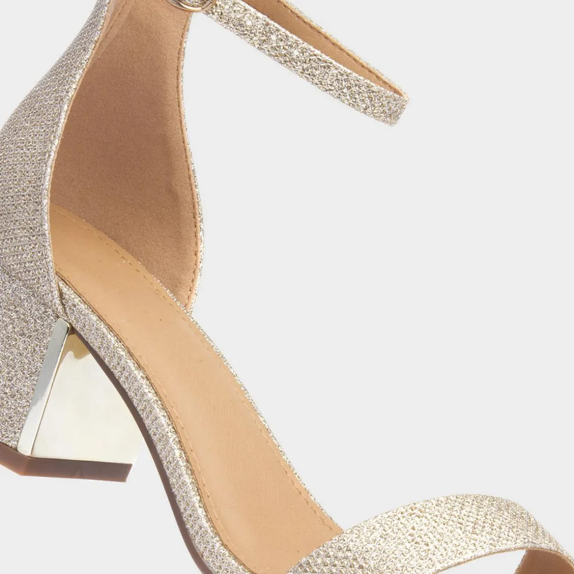 Truffle Halla Womens Gold Shimmer Heeled Sandal