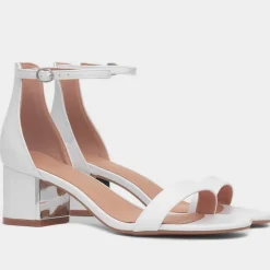 Truffle Halla1 Womens White Heeled Sandal