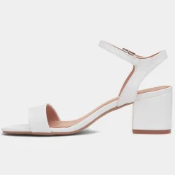 Truffle Hallie Womens White Heeled Sandal