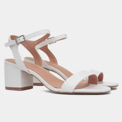 Truffle Hallie Womens White Heeled Sandal