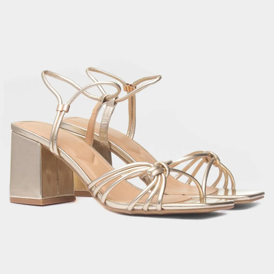Truffle Harlow Womens Gold Strappy Heel