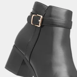 Truffle Holly Womens Black Wider Fit Ankle Boot
