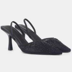 Truffle Ivanna Womens Black Diamante Heel