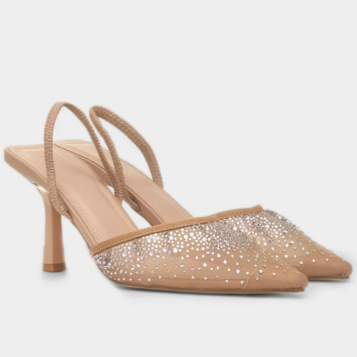 Truffle Ivanna Womens Nude Diamante Heel