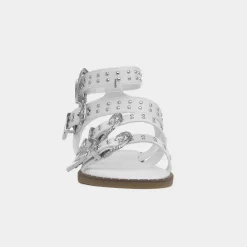 Truffle Jolene Womens White Buckle Sandal