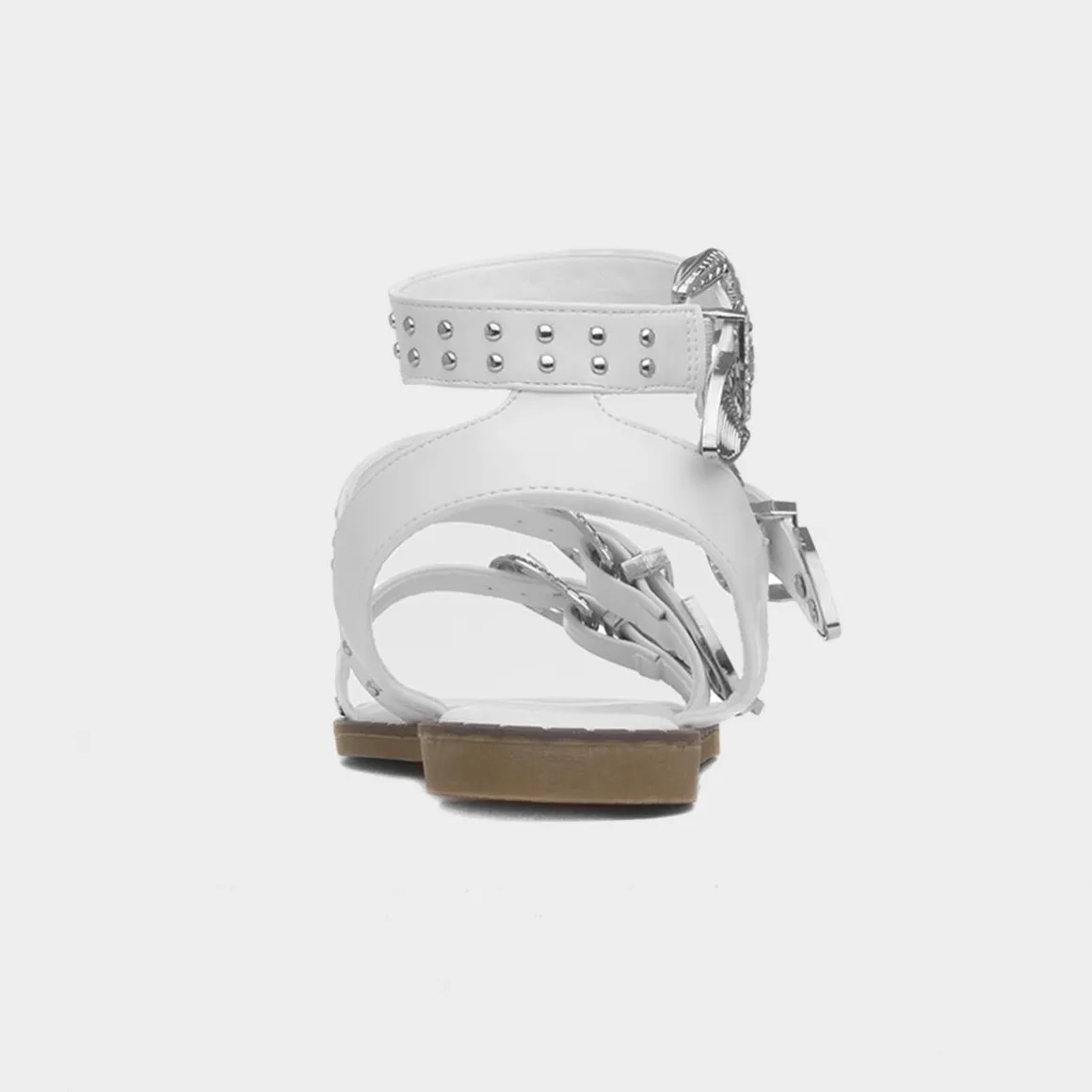 Truffle Jolene Womens White Buckle Sandal