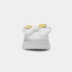 Truffle Josie Womens White Mule Sandal