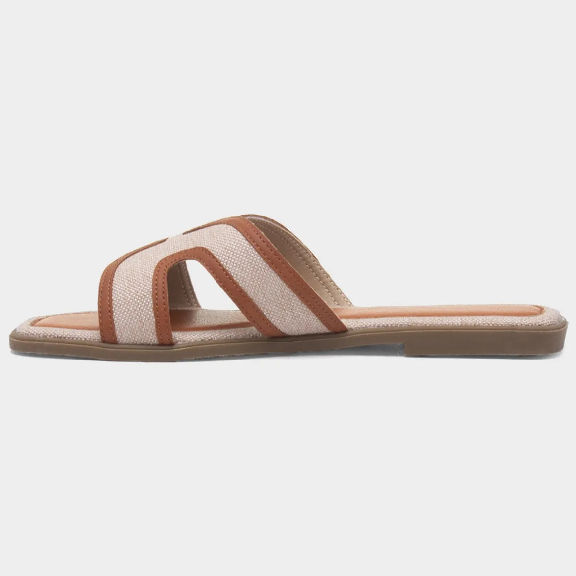 Truffle June Womens Beige Mule Sandal