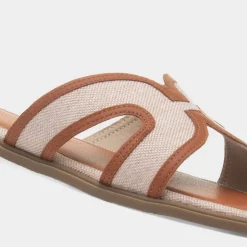 Truffle June Womens Beige Mule Sandal