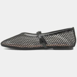 Truffle Krystal Womens Black Mesh Ballerina