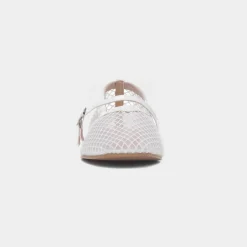 Truffle Krystal Womens White Mesh Ballerina