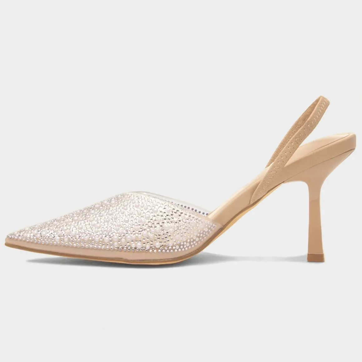 Truffle Lillia Womens Silver Diamante Heel