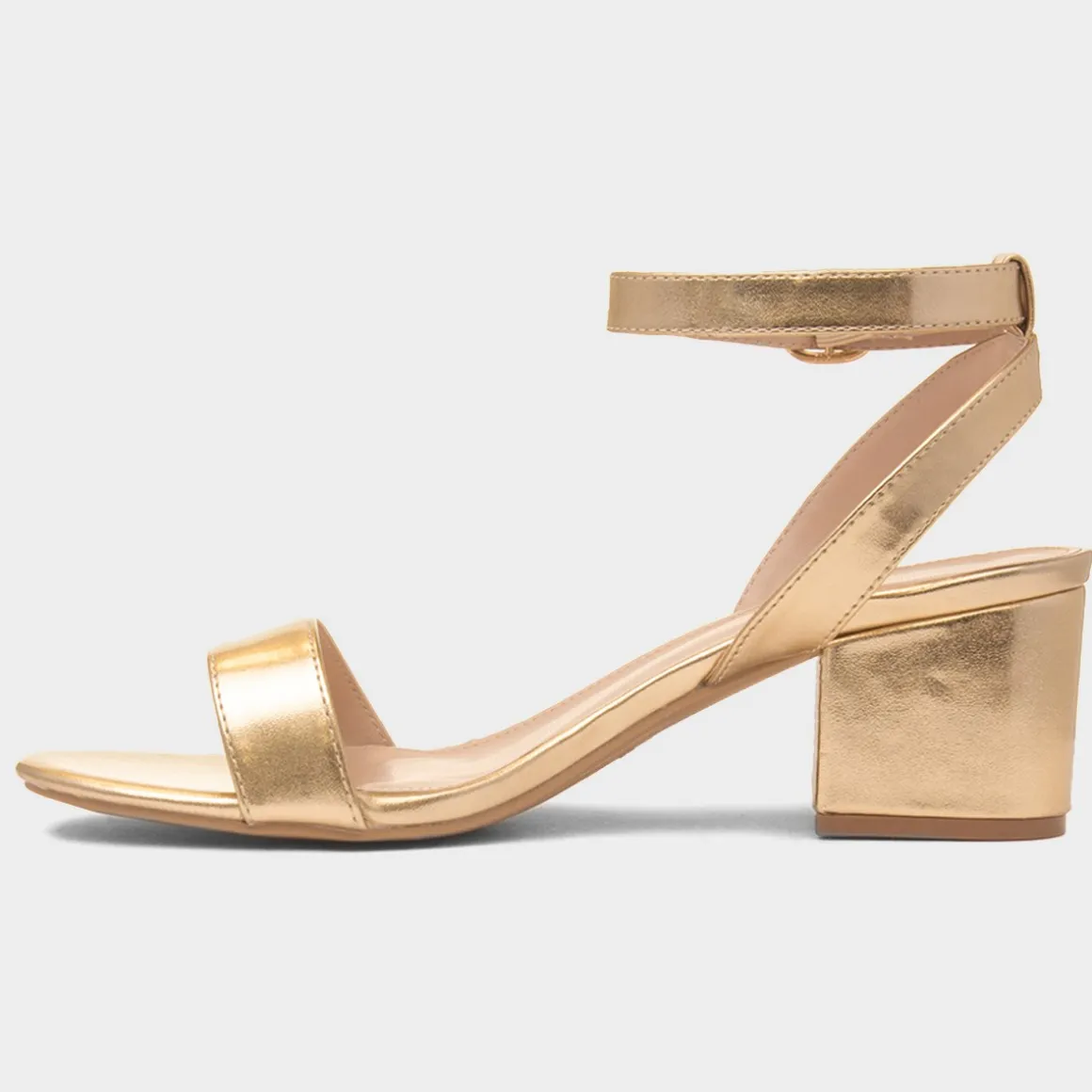Truffle Lillie Womens Gold Wider Fit Heel