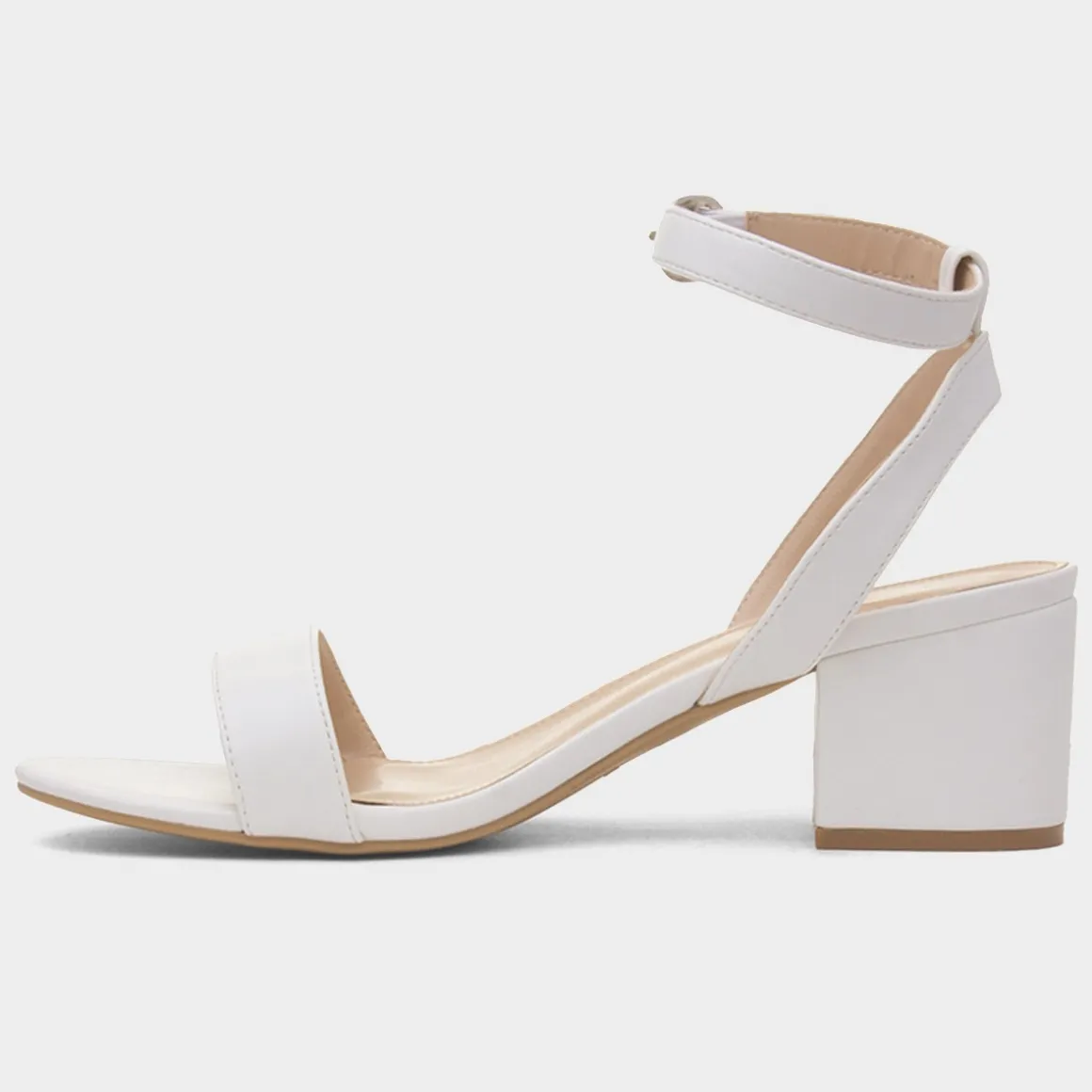 Truffle Lillie Womens White Wider Fit Heel