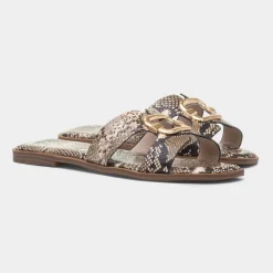 Truffle Medusa Womens Multi Snake Print Sandal