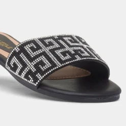 Truffle Oceana Womens Black Mule Sandal