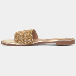 Truffle Oceana Womens Gold Mule Sandal