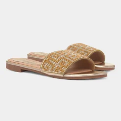 Truffle Oceana Womens Gold Mule Sandal