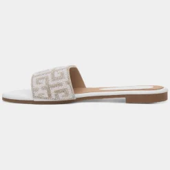 Truffle Oceana Womens White Mule Sandal