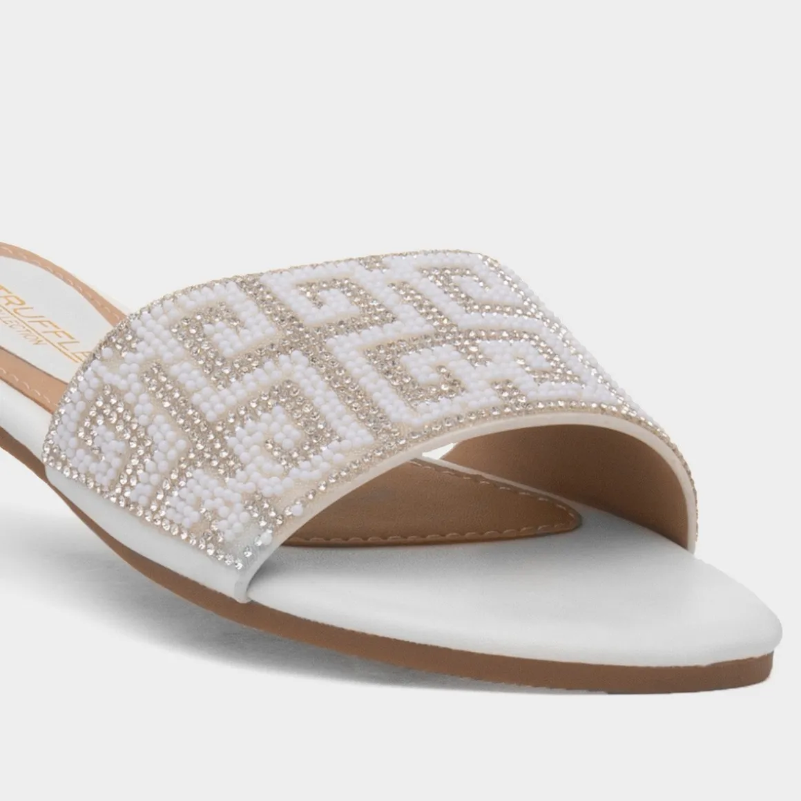Truffle Oceana Womens White Mule Sandal