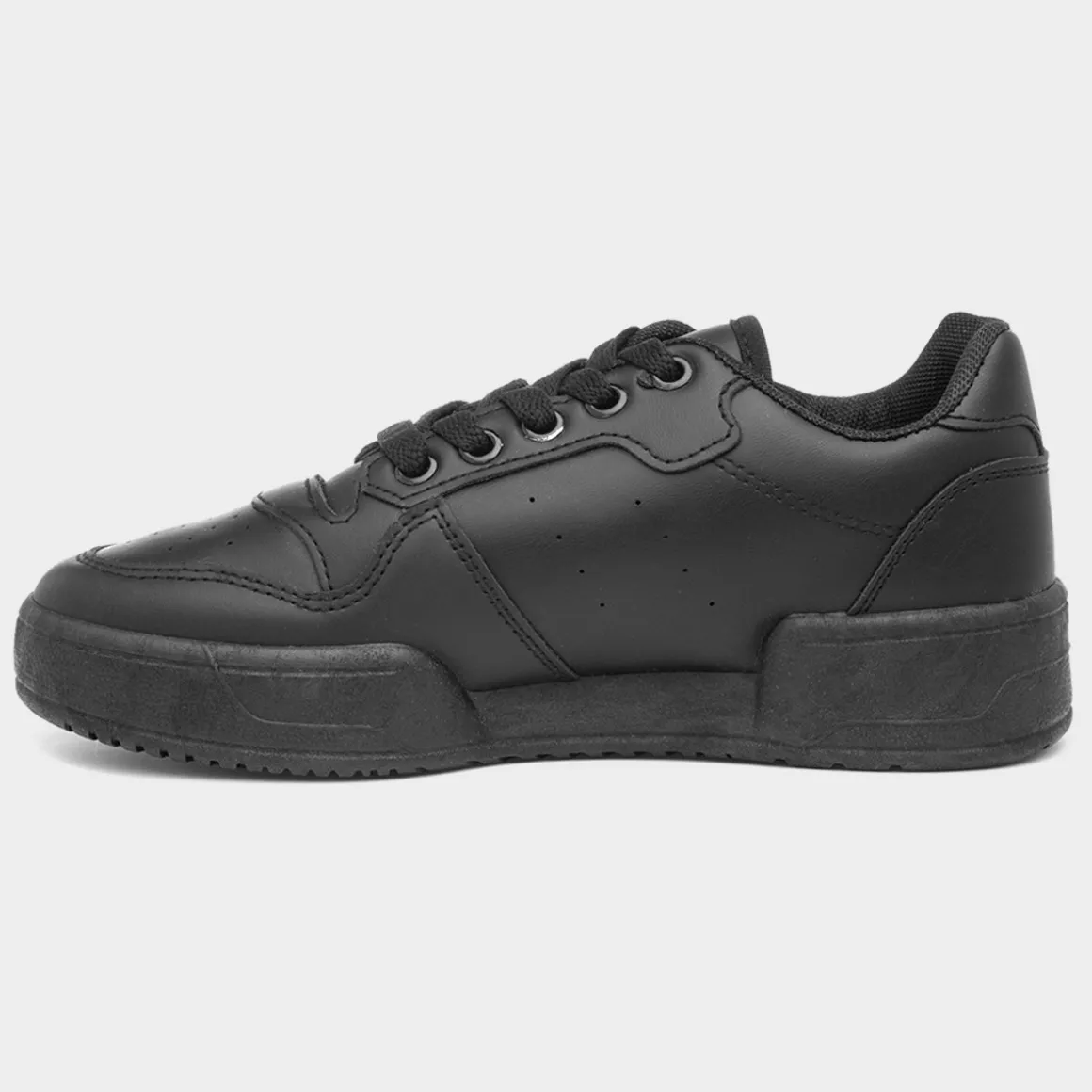 Truffle Oslo Womens Black Lace Up Trainer