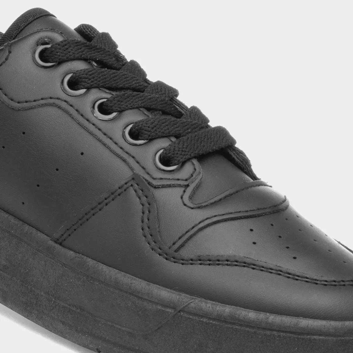 Truffle Oslo Womens Black Lace Up Trainer