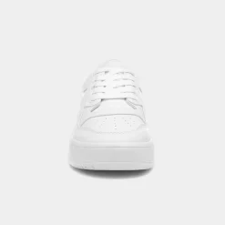 Truffle Oslo Womens White Lace Up Trainer